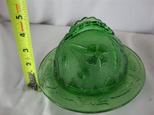 Load image into Gallery viewer, Vintage EAPG Emerald Green Delaware Pattern Butter Cheese Dish with Dome Lid
