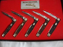 Load image into Gallery viewer, 1988 Winchester Model 37 Red Letter Series Limited Edition Five Knife Collector Set
