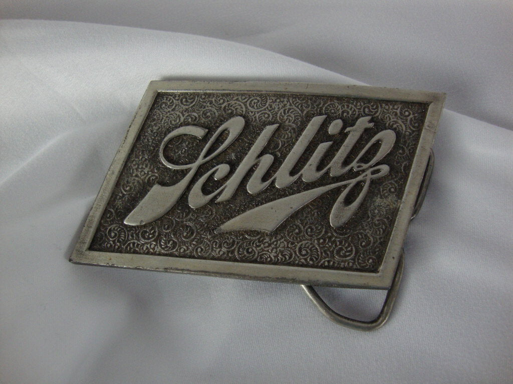 1975 Schlitz Beer Bergamot Brass Works Metal Belt Buckle