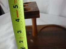 Load image into Gallery viewer, Vintage Decatur Industries Walnut 3 Tobacco Pipe Stand with Smoked Glass Humidor
