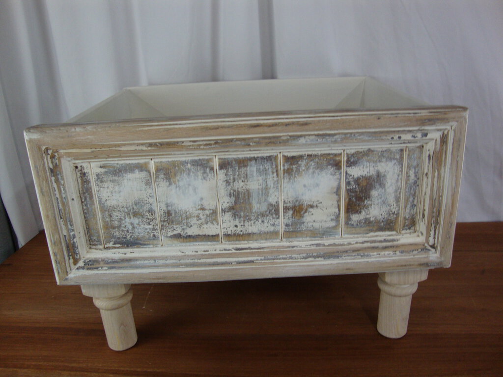 Custom Painted White Distressed Farmhouse Pet Drawer Bed