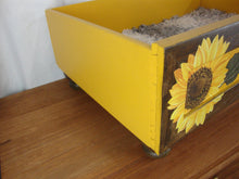 Load image into Gallery viewer, Custom Painted/Stained Sunflower Transfer Pet Drawer Bed
