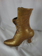 Load image into Gallery viewer, Vintage Large Brass Ladies Victorian Lace Up Heel Boot Shoe Planter Vase
