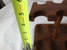 Load image into Gallery viewer, Vintage Walnut Six Tobacco Pipe Stand Holder with Clear Glass Wood Lid Humidor
