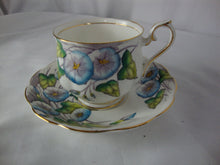 Load image into Gallery viewer, Vintage Royal Albert China Flower of the Month Morning Glory #9 Teacup Saucer Set
