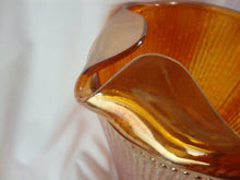 Load image into Gallery viewer, Vintage Jeannette Marigold Glass Tree Bark Beverage Pitcher
