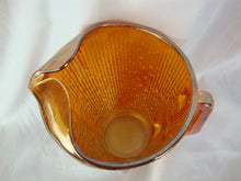 Load image into Gallery viewer, Vintage Jeannette Marigold Glass Tree Bark Beverage Pitcher
