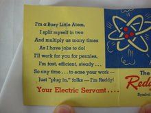 Load image into Gallery viewer, 1955 Reddy Kilowatt Your Favorite &quot;Pin-Up&quot; Pamphlet with Metal Reddy Stick Pin
