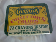 Load image into Gallery viewer, 1991 Crayola Collector&#39;s Colors 72 Crayons in Metal Tin NOS
