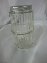 Load image into Gallery viewer, Vintage Hoosier Sellers Vertical Rib with Middle Raised Band Spice Jar Bottle with Metal Lid
