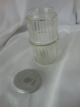 Load image into Gallery viewer, Vintage Hoosier Sellers Vertical Rib with Middle Raised Band Spice Jar Bottle with Metal Lid
