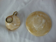 Load image into Gallery viewer, Vintage Marbled Onyx with Brass Handle Demitasse Cup and Saucer
