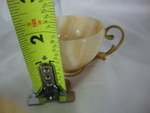 Load image into Gallery viewer, Vintage Marbled Onyx with Brass Handle Demitasse Cup and Saucer
