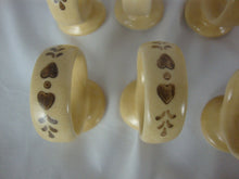 Load image into Gallery viewer, Vintage Pfaltzgraff Village Yellow/Brown Stoneware Napkin Rings Set of 8
