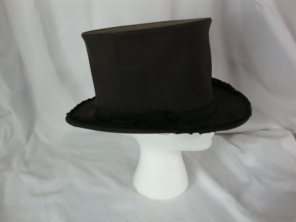 Vintage Bamberger's Newark NJ Men's Size 7 Not Collapsible Black Silk Top Hat