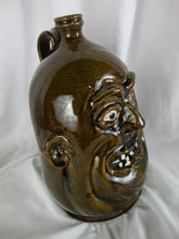 Load image into Gallery viewer, Marvin Bailey Pottery Olive Green 8 Tooth 11 Inch Ugly Face Jug
