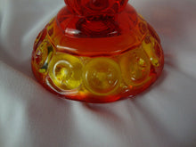 Load image into Gallery viewer, Vintage LE Smith Amberina Moon &amp; Stars Pedestal Candy Dish with Dome Lid

