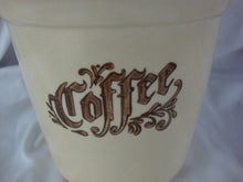 Load image into Gallery viewer, Vintage Pfaltzgraff Village Yellow/Brown Stoneware 2 Quart Coffee Canister with Dome Lid
