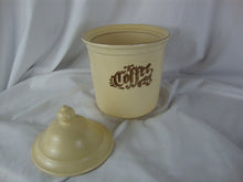 Load image into Gallery viewer, Vintage Pfaltzgraff Village Yellow/Brown Stoneware 2 Quart Coffee Canister with Dome Lid
