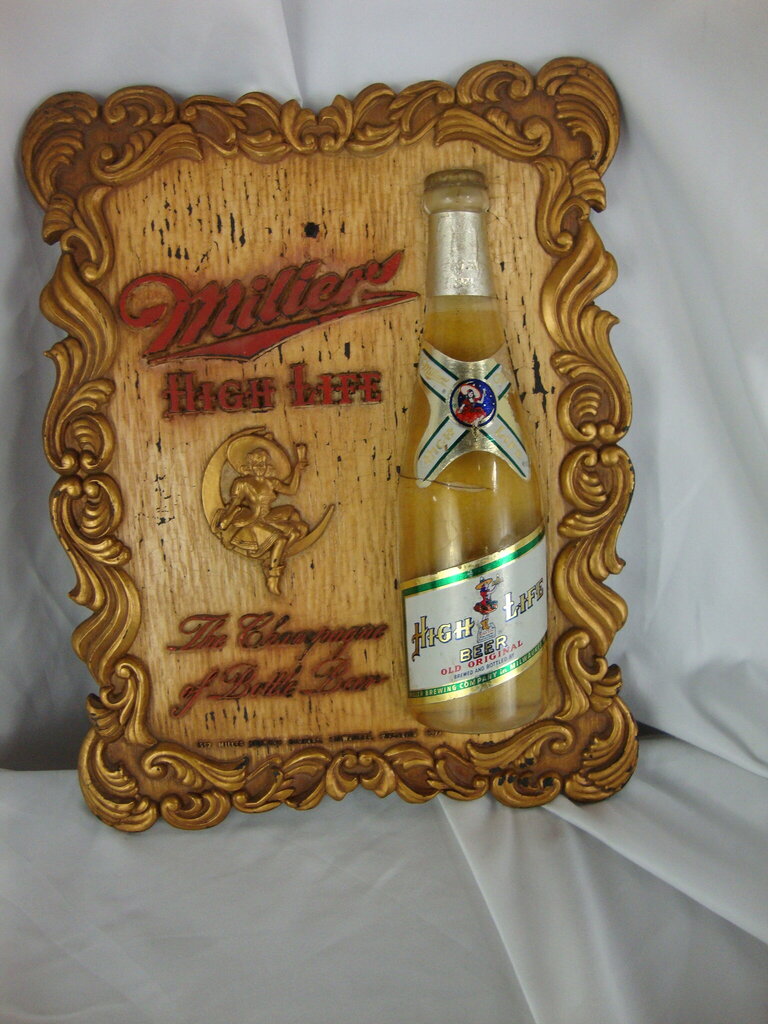 1952 Miller High Life Girl on the Moon Plastic 3D Beer Bar Man Cave Sign
