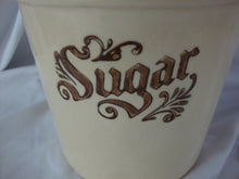 Load image into Gallery viewer, Vintage Pfaltzgraff Village Yellow/Brown Stoneware Sugar Canister with Dome Lid
