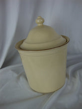 Load image into Gallery viewer, Vintage Pfaltzgraff Village Yellow/Brown Stoneware Sugar Canister with Dome Lid
