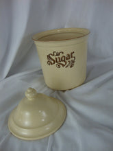 Load image into Gallery viewer, Vintage Pfaltzgraff Village Yellow/Brown Stoneware Sugar Canister with Dome Lid
