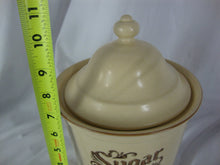 Load image into Gallery viewer, Vintage Pfaltzgraff Village Yellow/Brown Stoneware Sugar Canister with Dome Lid
