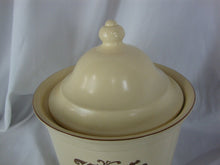 Load image into Gallery viewer, Vintage Pfaltzgraff Village Yellow/Brown Stoneware Flour Canister with Dome Lid
