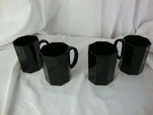 Load image into Gallery viewer, Vintage Arcoroc France Black Glass Octime Coffee Mugs Set of 4
