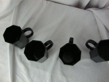 Load image into Gallery viewer, Vintage Arcoroc France Black Glass Octime Coffee Mugs Set of 4
