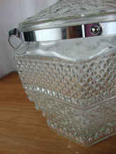 Load image into Gallery viewer, Vintage Anchor Hocking Wexford Glass Ice Bucket with Lid and Swing Handle
