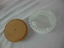 Load image into Gallery viewer, Vintage Fenton Opalescent Hobnail Glass Powder Dresser Jar with Wood Lid

