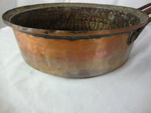 Load image into Gallery viewer, Vintage Turkish Handmade Copper Tin Cook Pan Decor Iron handle 10 1/4" Diameter
