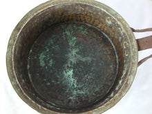 Load image into Gallery viewer, Vintage Turkish Handmade Copper Tin Cook Pan Decor Iron handle 10 1/4" Diameter
