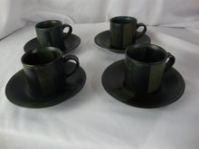 Load image into Gallery viewer, Vintage Nancy Patterson Lamb Taiwan Iron Moutain Blue Ridge Stoneware Teacup and Saucer Set of 4
