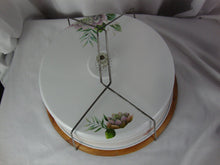 Load image into Gallery viewer, Vintage Metal with Wood Base Upcycled Cake Carrier with Tension Handle
