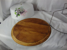 Load image into Gallery viewer, Vintage Metal with Wood Base Upcycled Cake Carrier with Tension Handle

