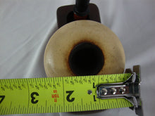 Load image into Gallery viewer, Vintage Calabash Sherlock Holmes Style Meerschaum Bowl Pipe with Wood Stand Used
