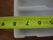 Load image into Gallery viewer, 1950s White Milk Glass Rectangle 3 Long Slot Middle Half Round Indent Dental Equipment Tray
