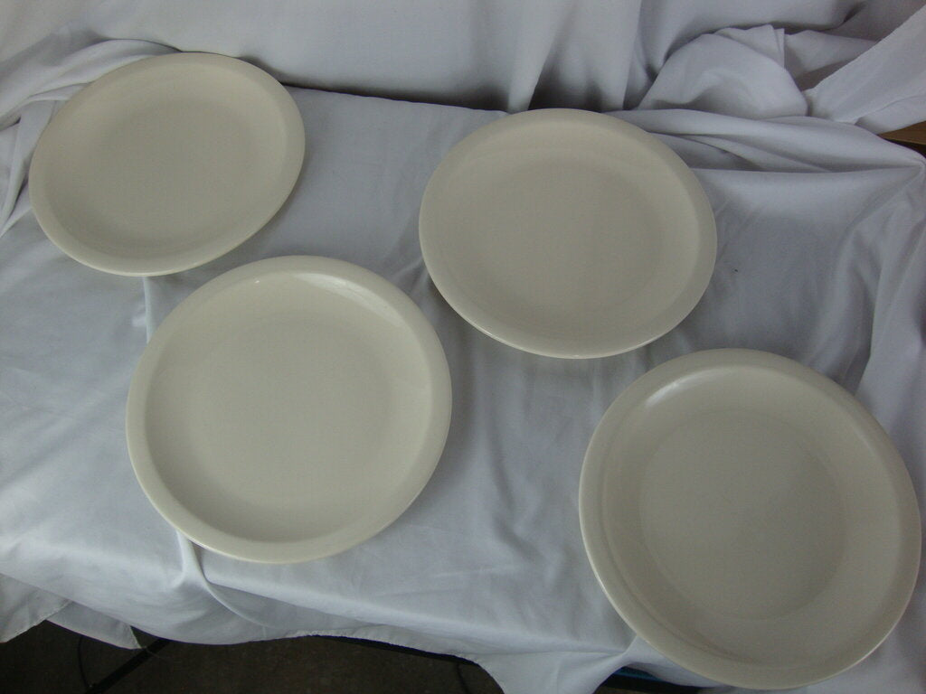 Vintage Pfaltzgraff Simply Shapes Cream Dinner Plates Set of 4