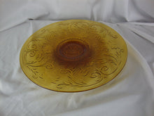 Load image into Gallery viewer, Vintage Tiara Sandwich Amber Glass Low Pedestal Cake Bakery Stand
