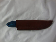 Load image into Gallery viewer, Custom Damascus Style 8&quot; Knife with Black/White/Fushia Wood and Composite Handle with Sheath
