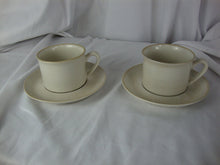 Load image into Gallery viewer, Vintage Japan Stoneware Cream and Tan Cup and Saucer Set of 2
