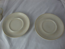 Load image into Gallery viewer, Vintage Japan Stoneware Cream and Tan Cup and Saucer Set of 2
