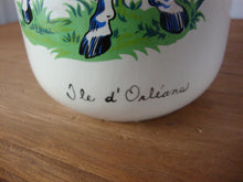 Load image into Gallery viewer, Vintage Ile d&#39;Orlians Quebec Ceramic Cow with Bell Milk Bottle
