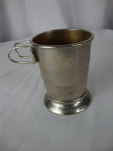 Load image into Gallery viewer, Vintage Collapsible Telescoping Steel Drinking Cup with Hinged Handles
