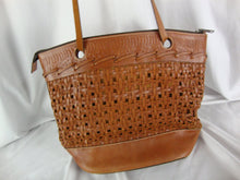 Load image into Gallery viewer, Vintage Patricia Nash Italian Woven Leather Tan Purse
