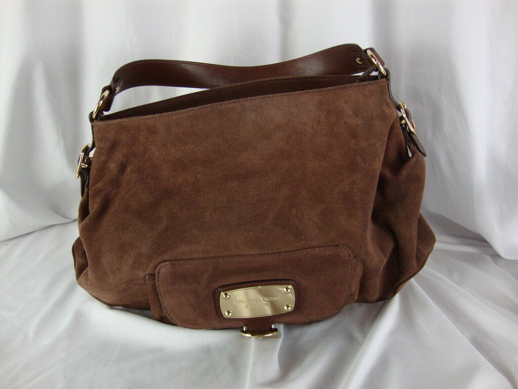 1980's Michael Kors Brown Suede Shoulder Tote Bag Purse