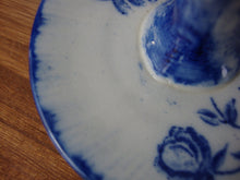 Load image into Gallery viewer, Antique Ironstone Staffordshire Blue/White Floral Hand Ring Holder Dish
